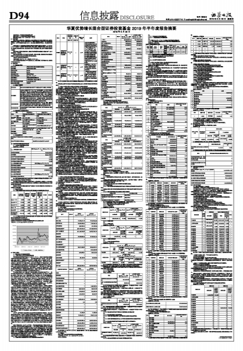 华夏优势增长混合型证券投资基金2019年半年度报告摘要