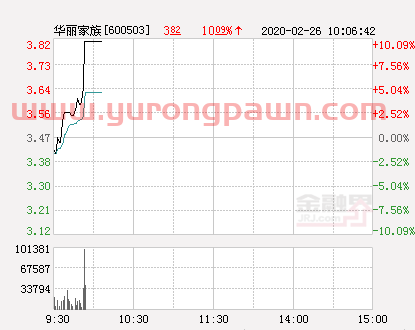 快讯：华丽家族涨停 报于3.82元